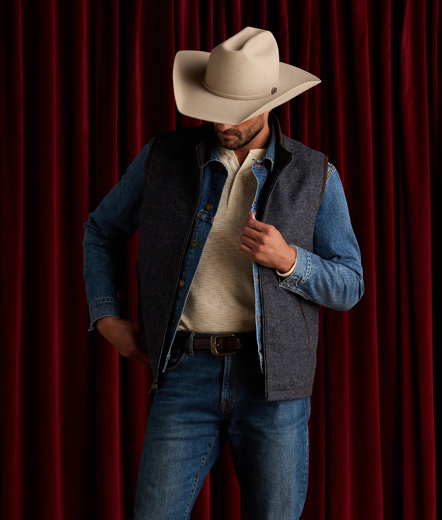 Dylan Waffle Henley - Ecru