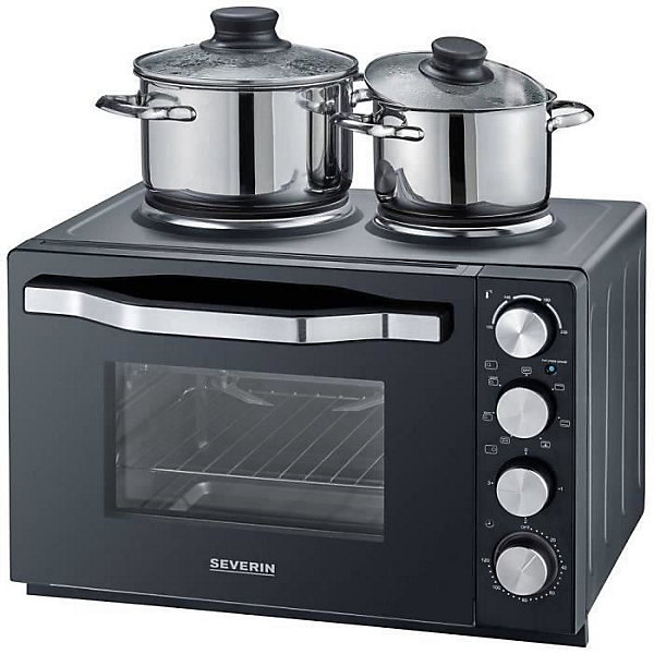 Mini-four électrique - SEVERIN - 30 L - 1500W - 2 plaques de cuisson - Noir - 2074