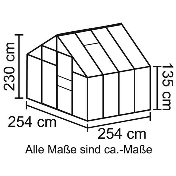 Gewächshaus »Merkur«, 6,7 m², Kunststoff/Aluminium, winterfest