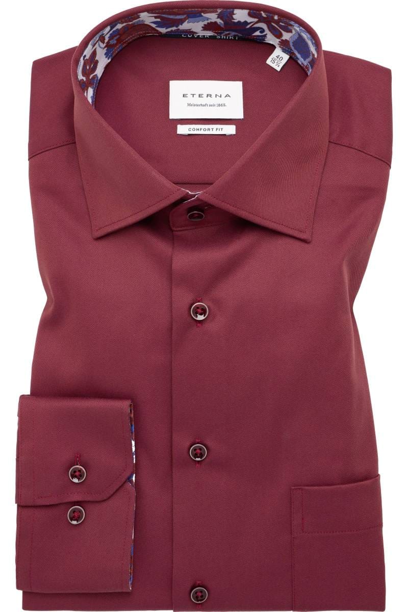 ETERNA Cover Shirt Comfort Fit Hemd chianti, Einfarbig