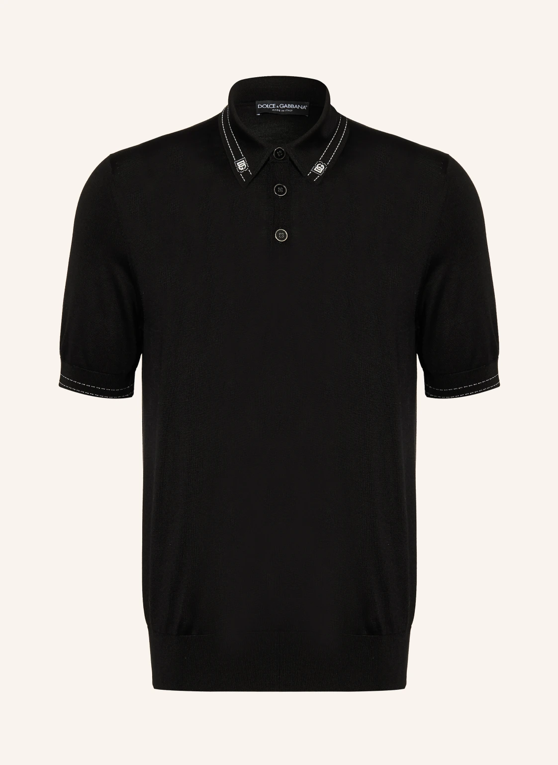DOLCE & GABBANA Strick-Poloshirt aus Seide