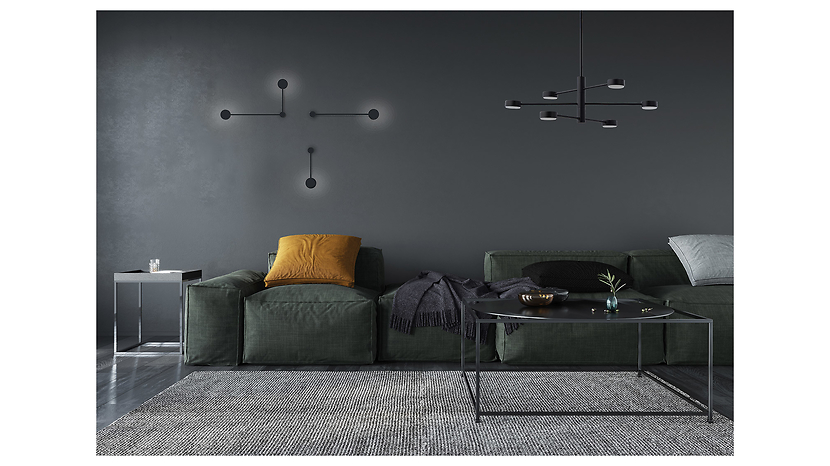 Lampa wisząca Orbit 6-punktowa stalowa czarna