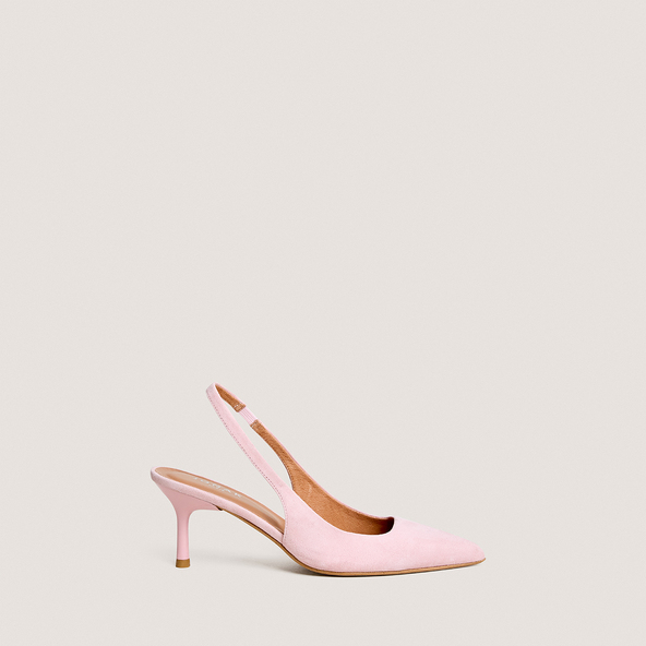 Escarpins à bouts pointusen velours rose pétale | DIAMANTINE