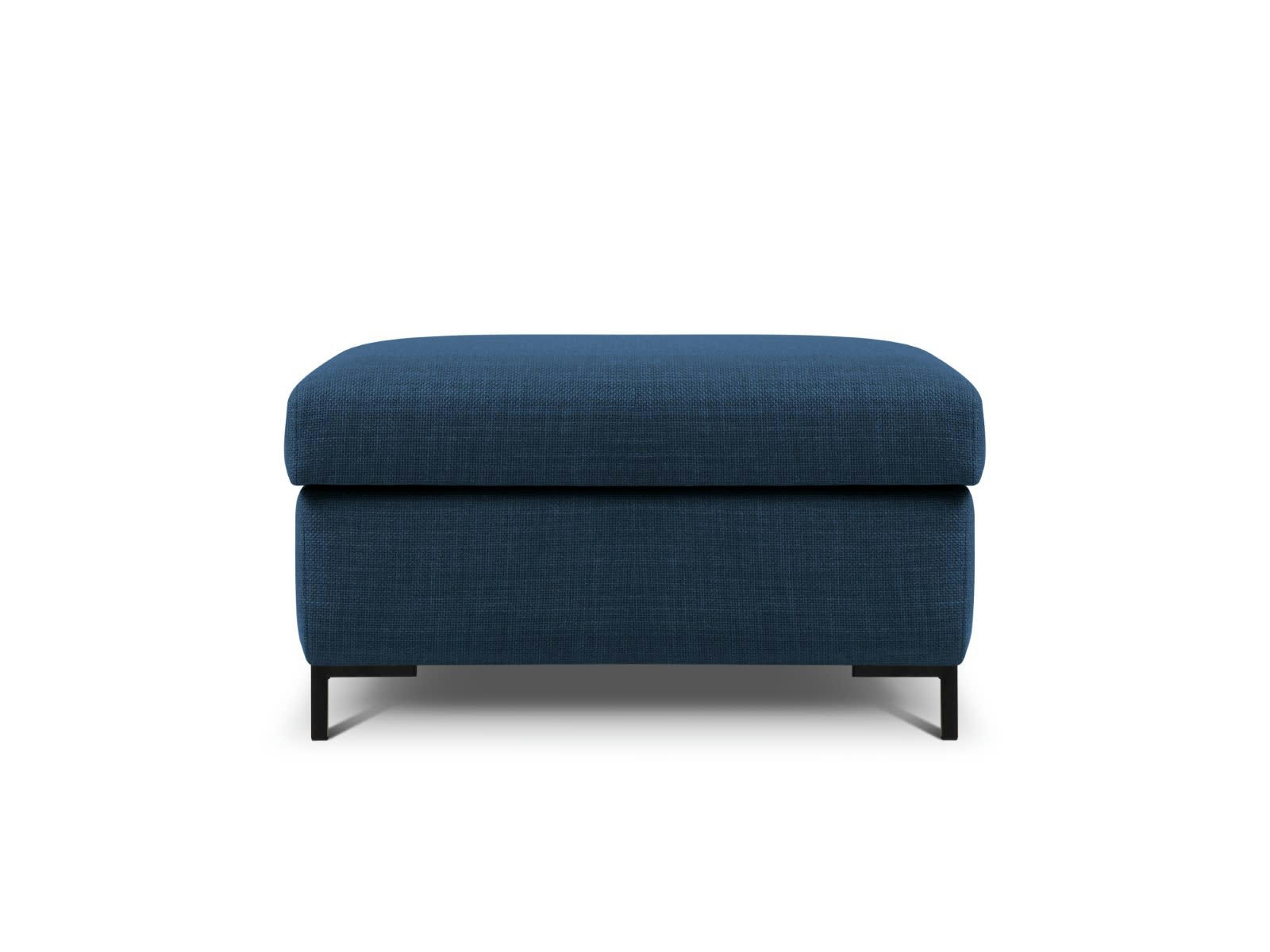YANIS - Pouf Avec Coffre 1 place en Tissu Structurel Bleu