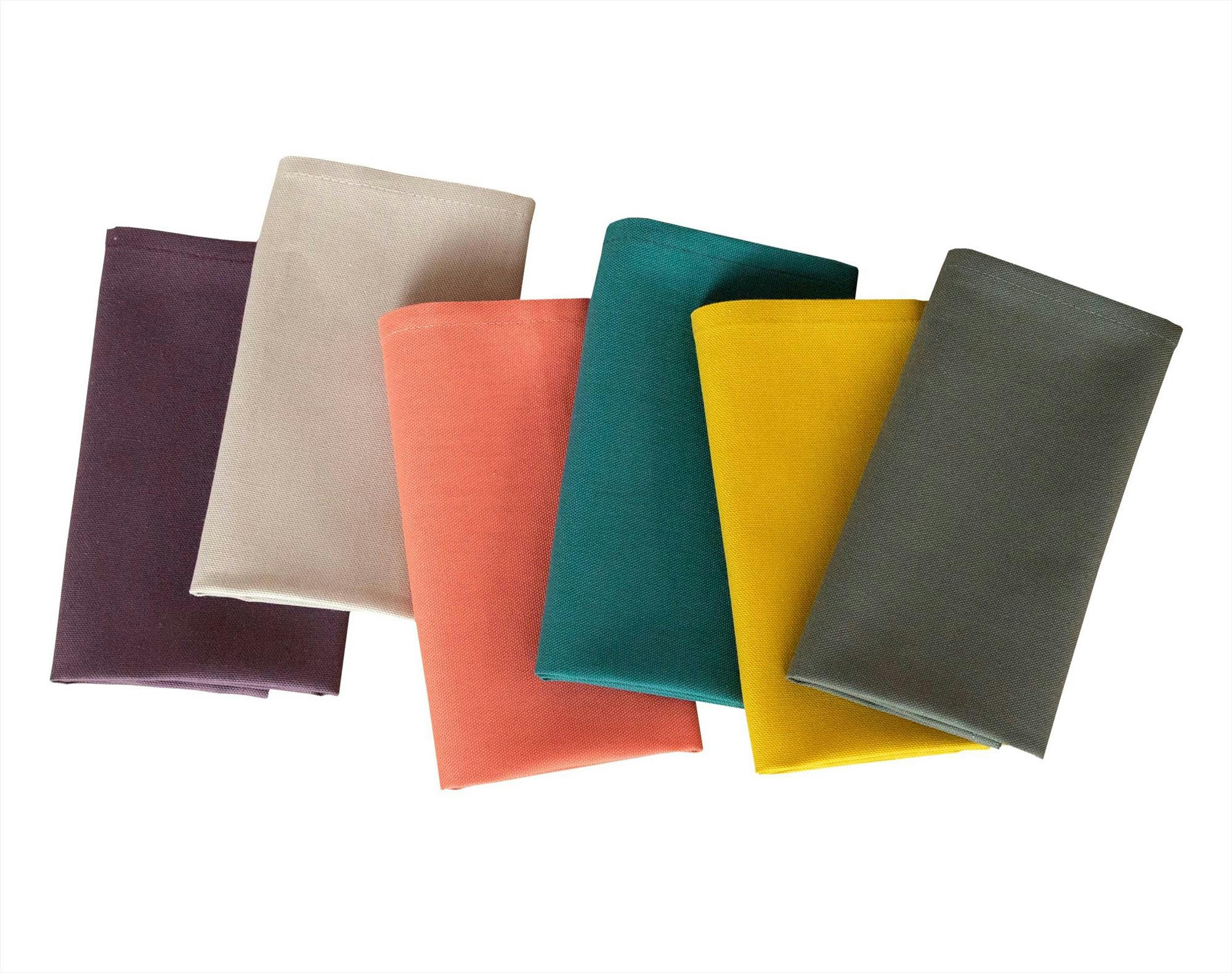 LONA - Lot de 6 serviettes de table 43x43 multicolore en coton