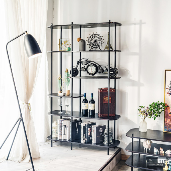 Etagère Nowoczesna w stylu metalowo-drewnianym