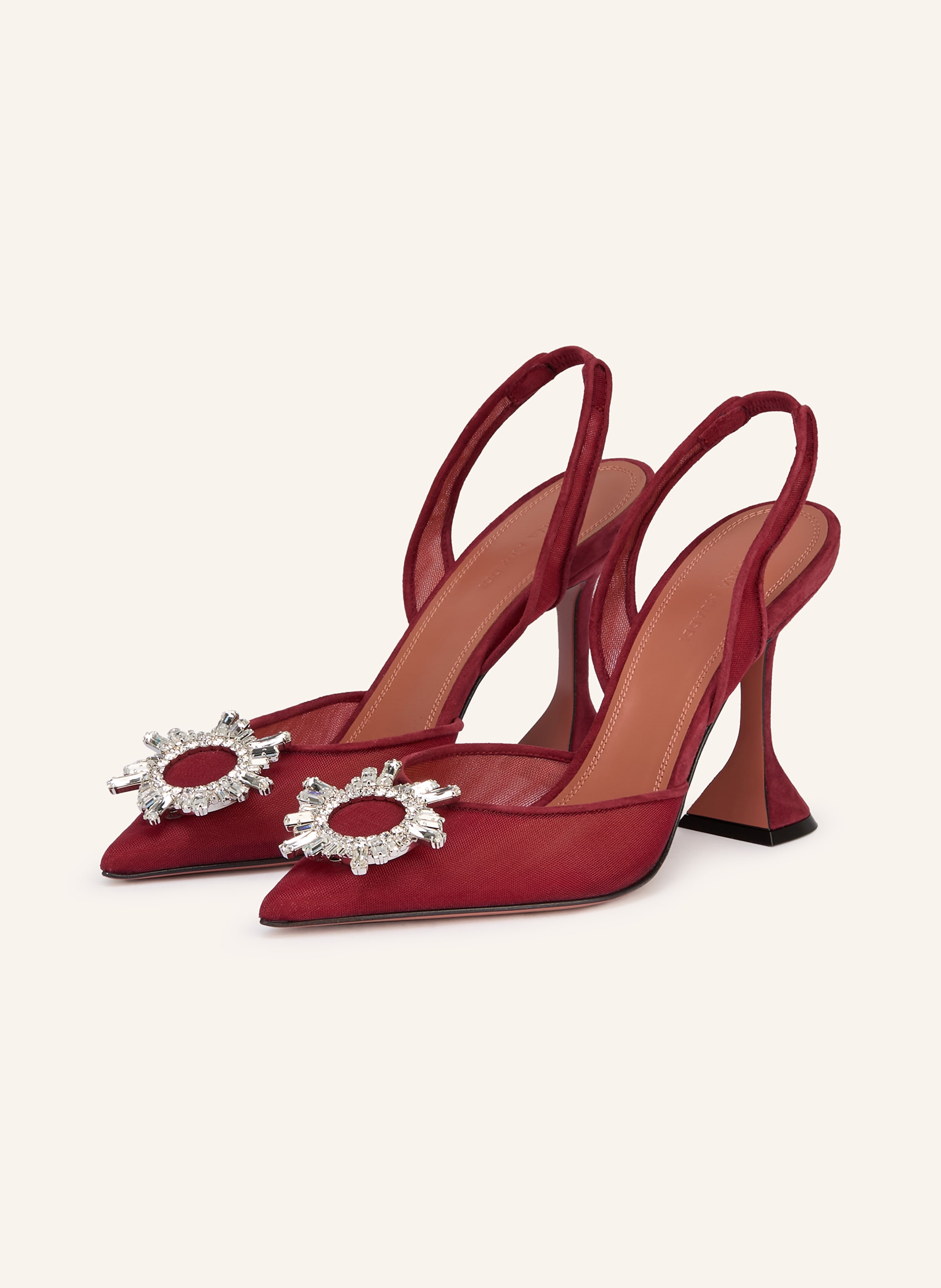 AMINA MUADDI Slingpumps BEGUM MESH SLING 95 mit Schmucksteinen