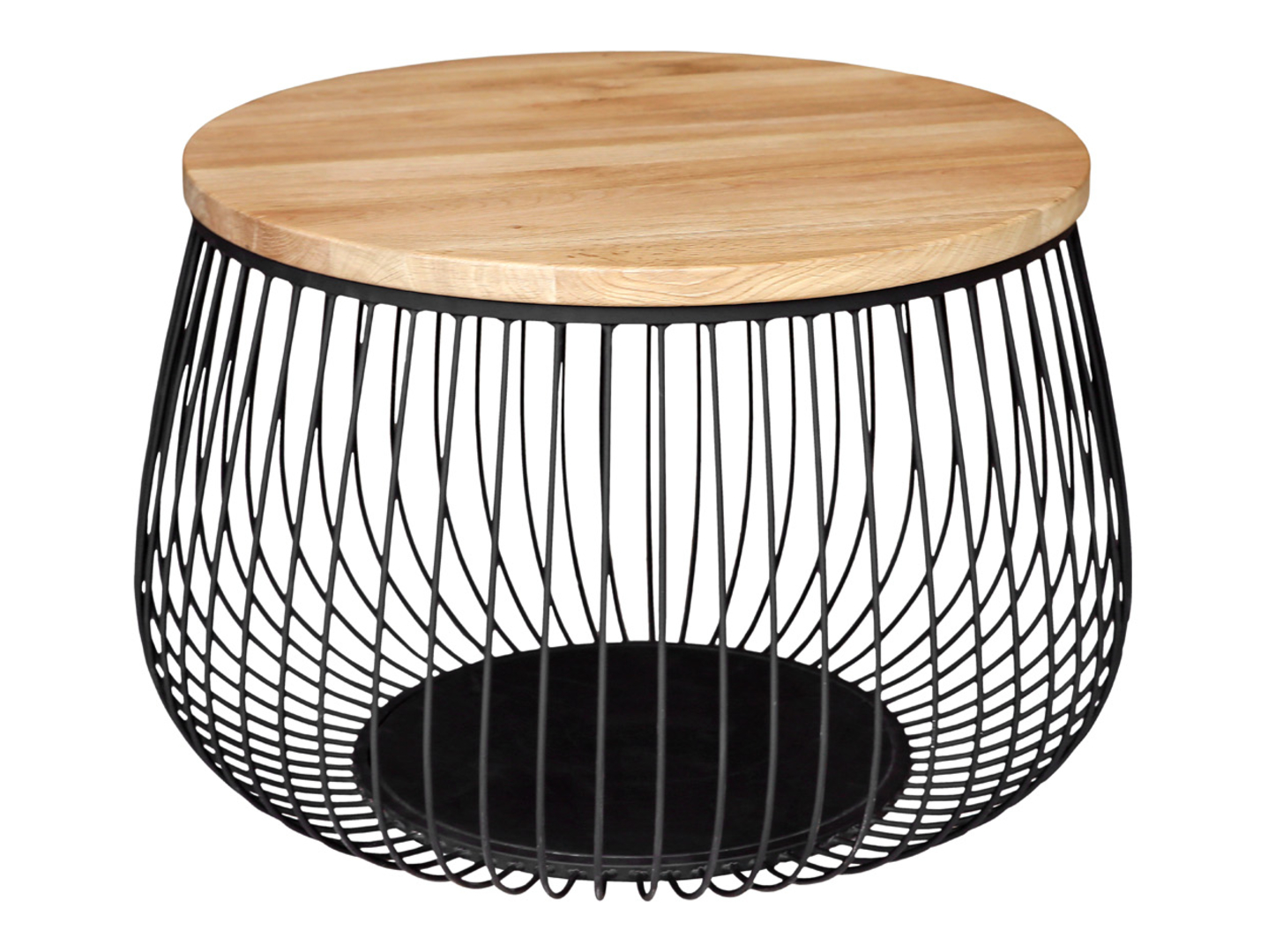 Stolik okrągły Basket 70 cm brązowo-czarny
