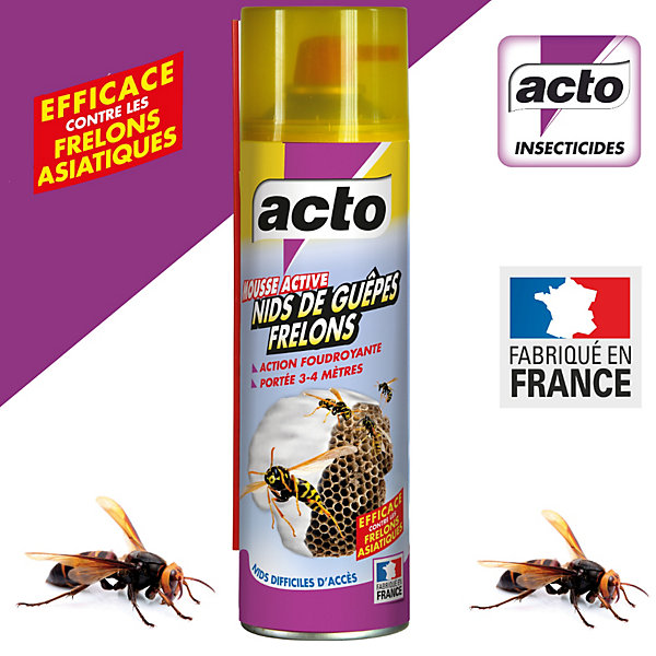 Mousse active pour nids de guêpes et frelons 500ml