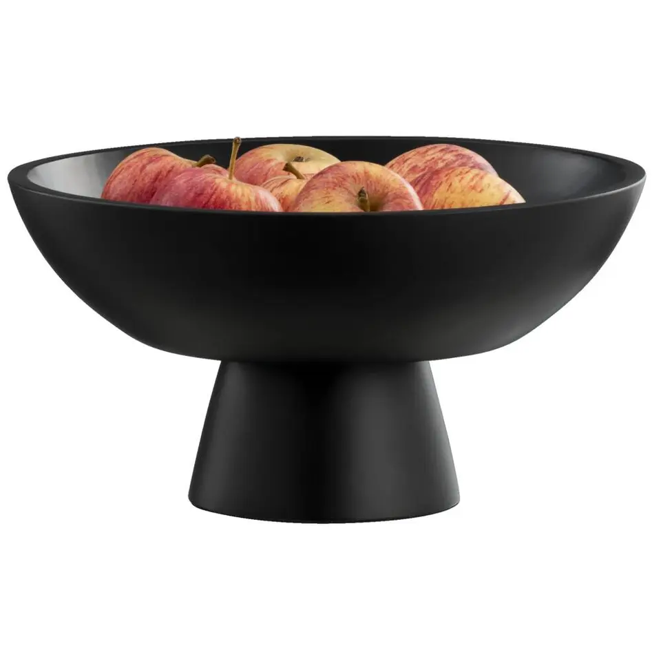 Schaal op voet - zwart mangohout - &Oslash;32 cm