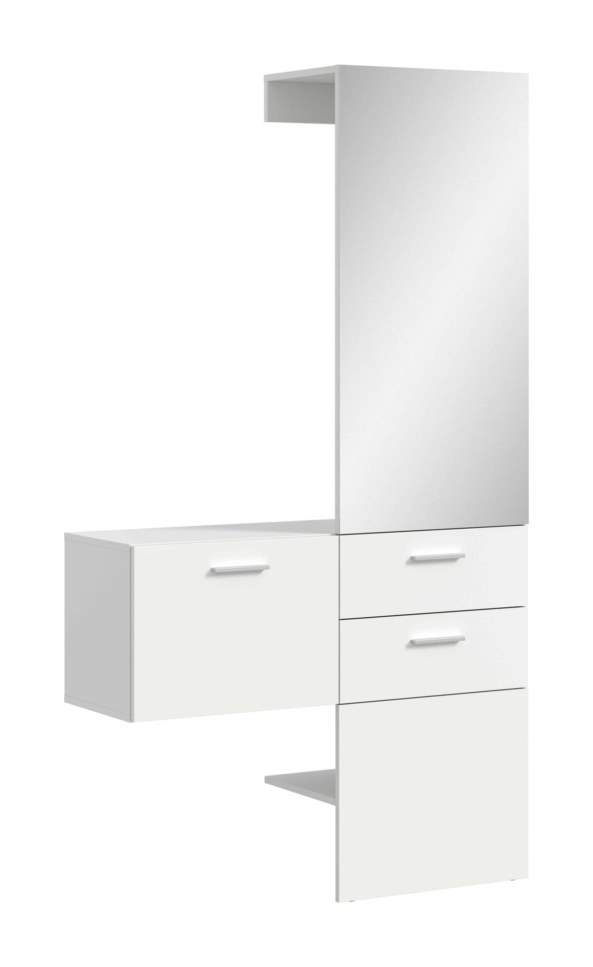 Furnilux Vaga kledingkastcombinatie staand hangend wit melamine wit melamine - 36x104x190cm
