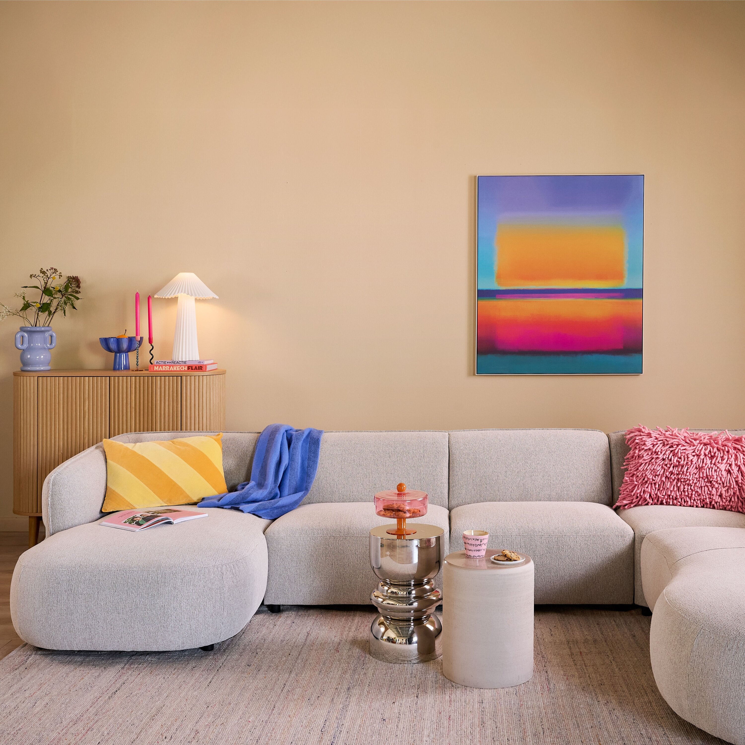 by fonQ Neon Blaze Schilderij 100 x 120 cm - Wit