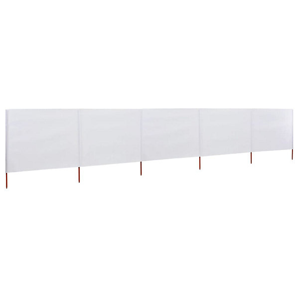 Brises-vue paravent 5 panneaux tissu 600 tissu blanc Helloshop26