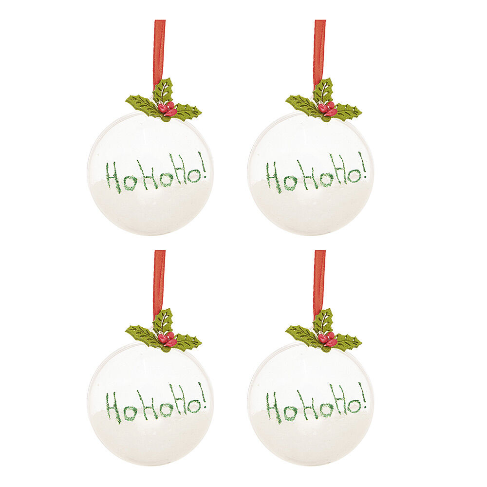 Boule de No&euml;l transparente à garnir x4