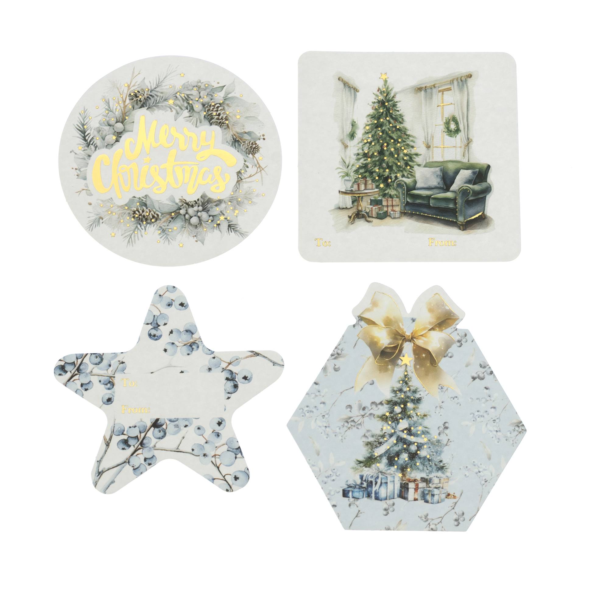 Large Cosy Christmas Stickers 4 Pack