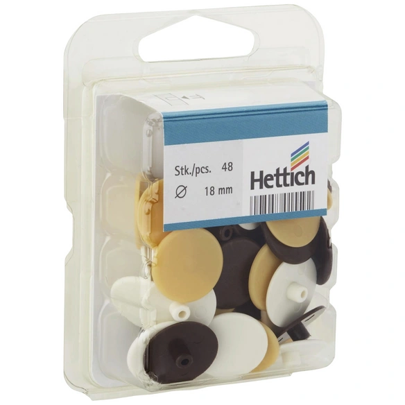 Abdeckkappe, rund, braun / weiß / beige, Ø 18 x mm