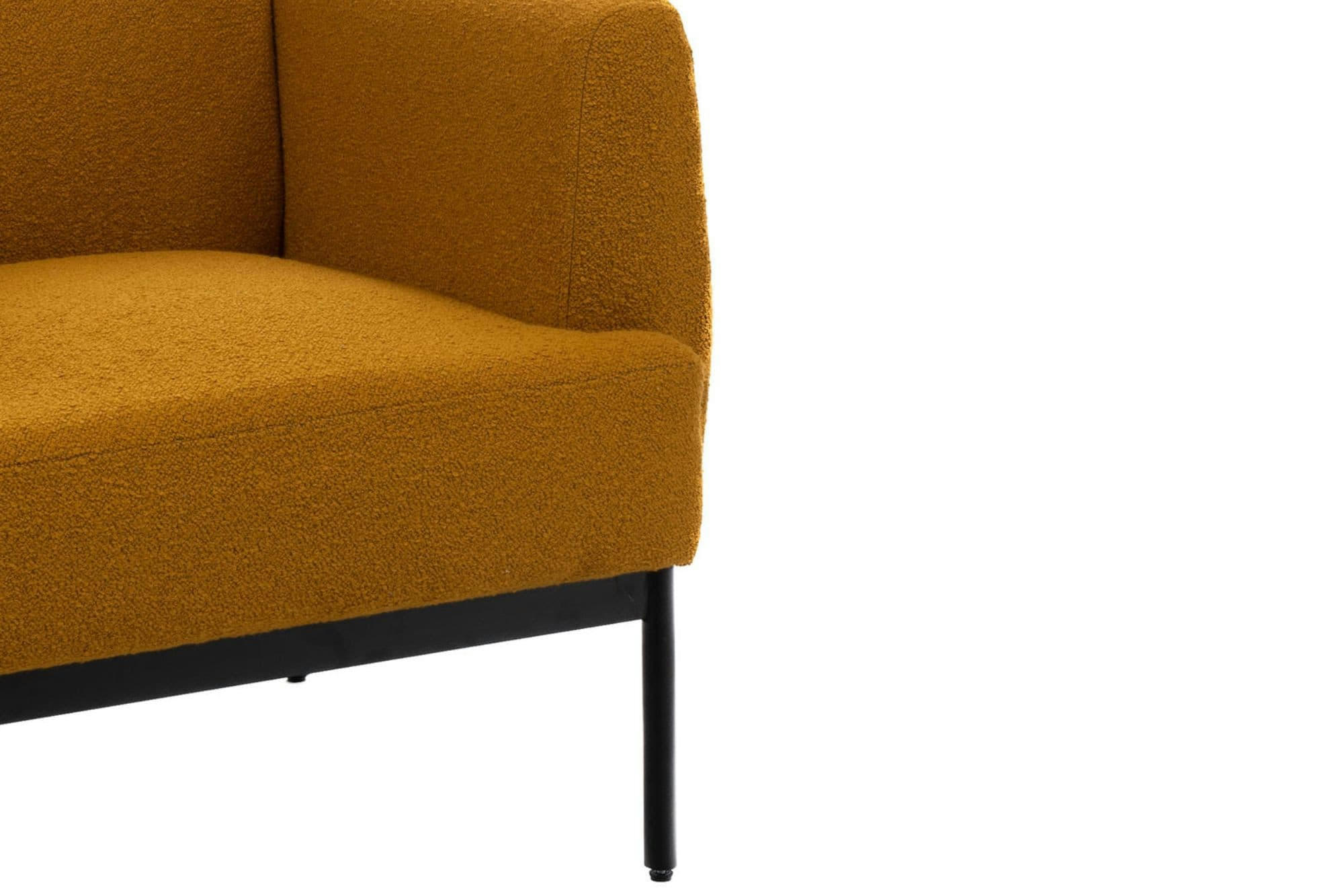 SASHA - Fauteuil contemporain aux lignes droites en tissu bouclette