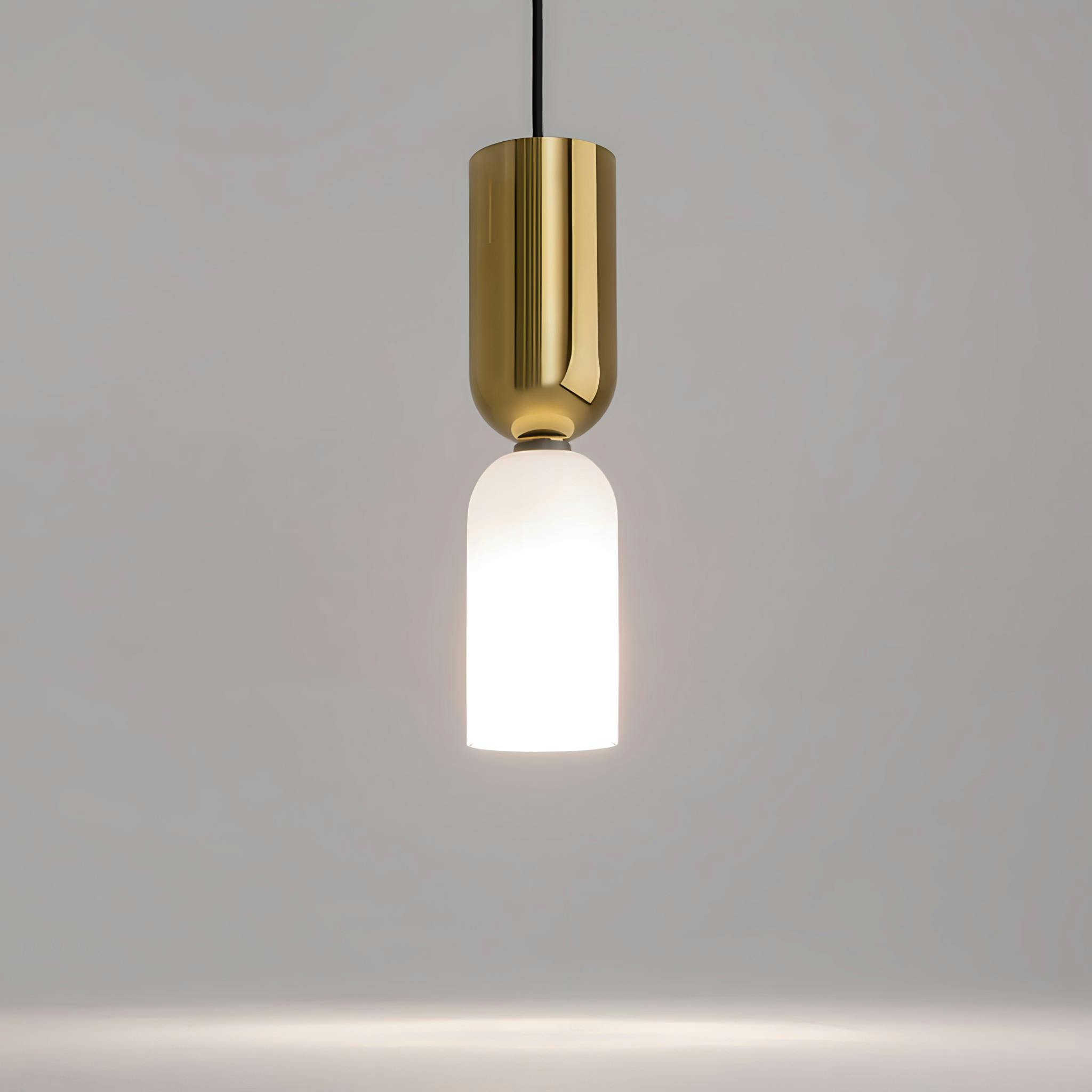 Suspension moderne dorée & blanche - forme sablier WINDER