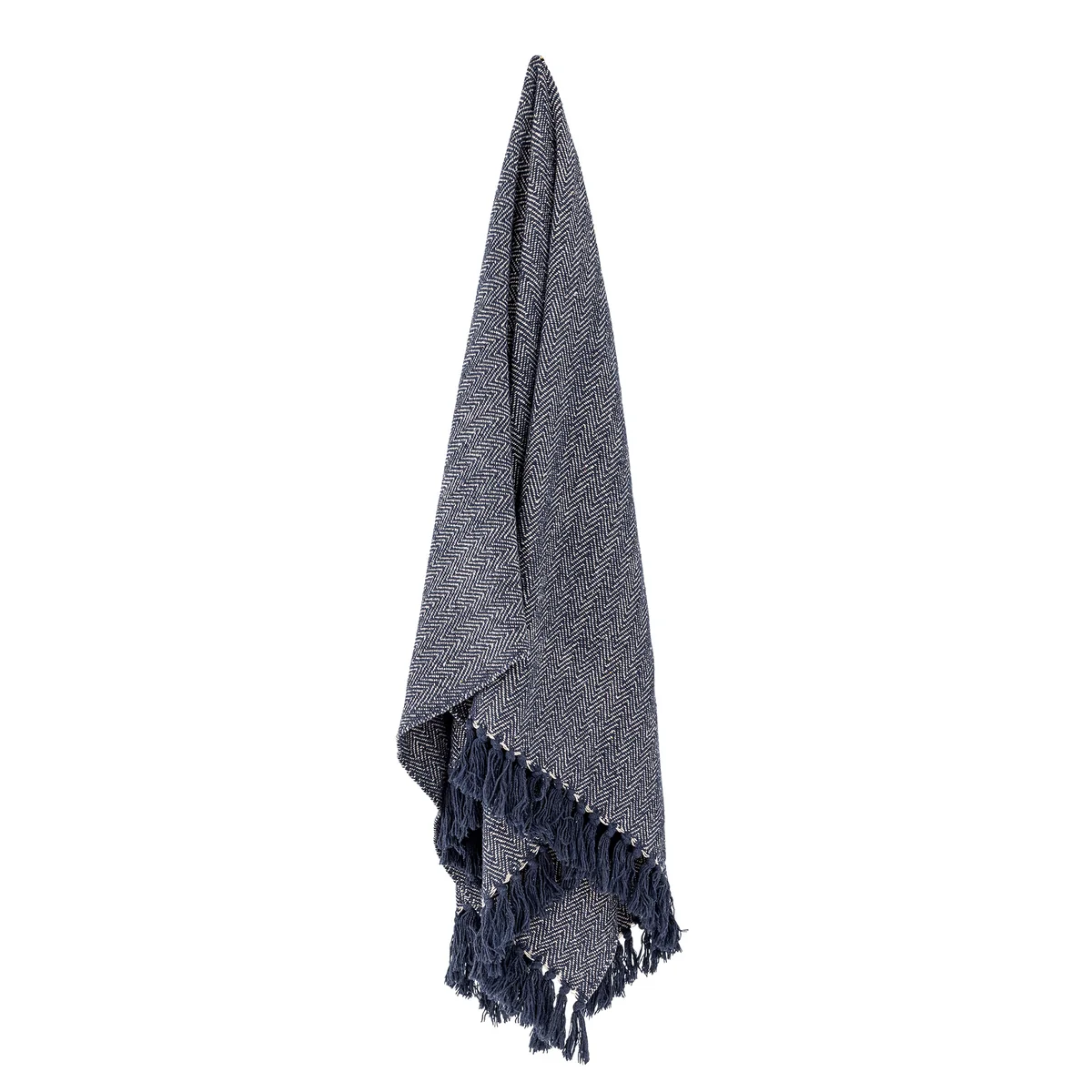 Bloomingville - Herringbone Decke, 130 x 160 cm, schwarz