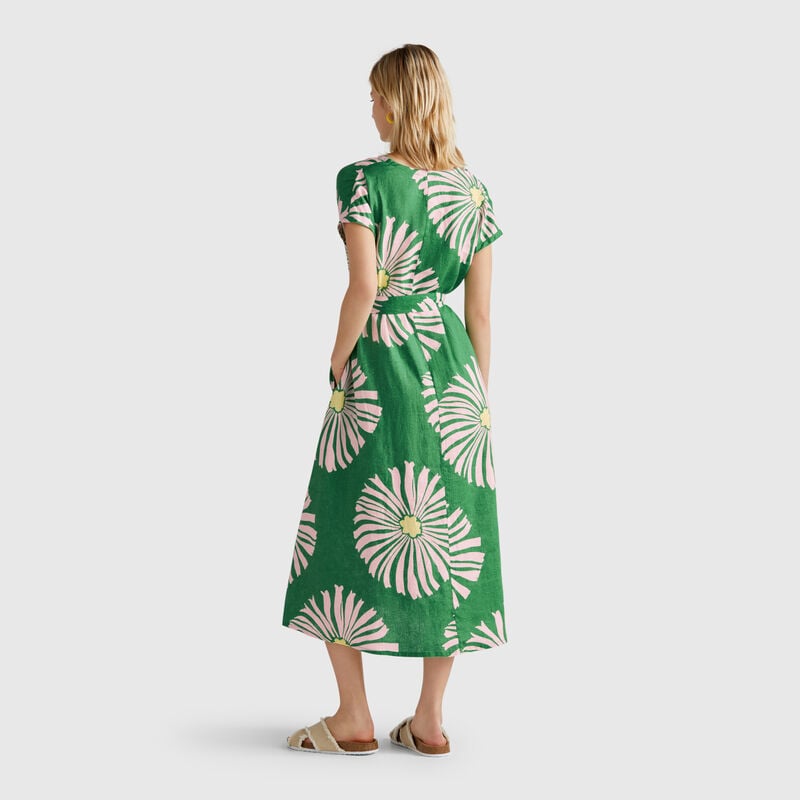 Printed linen dress