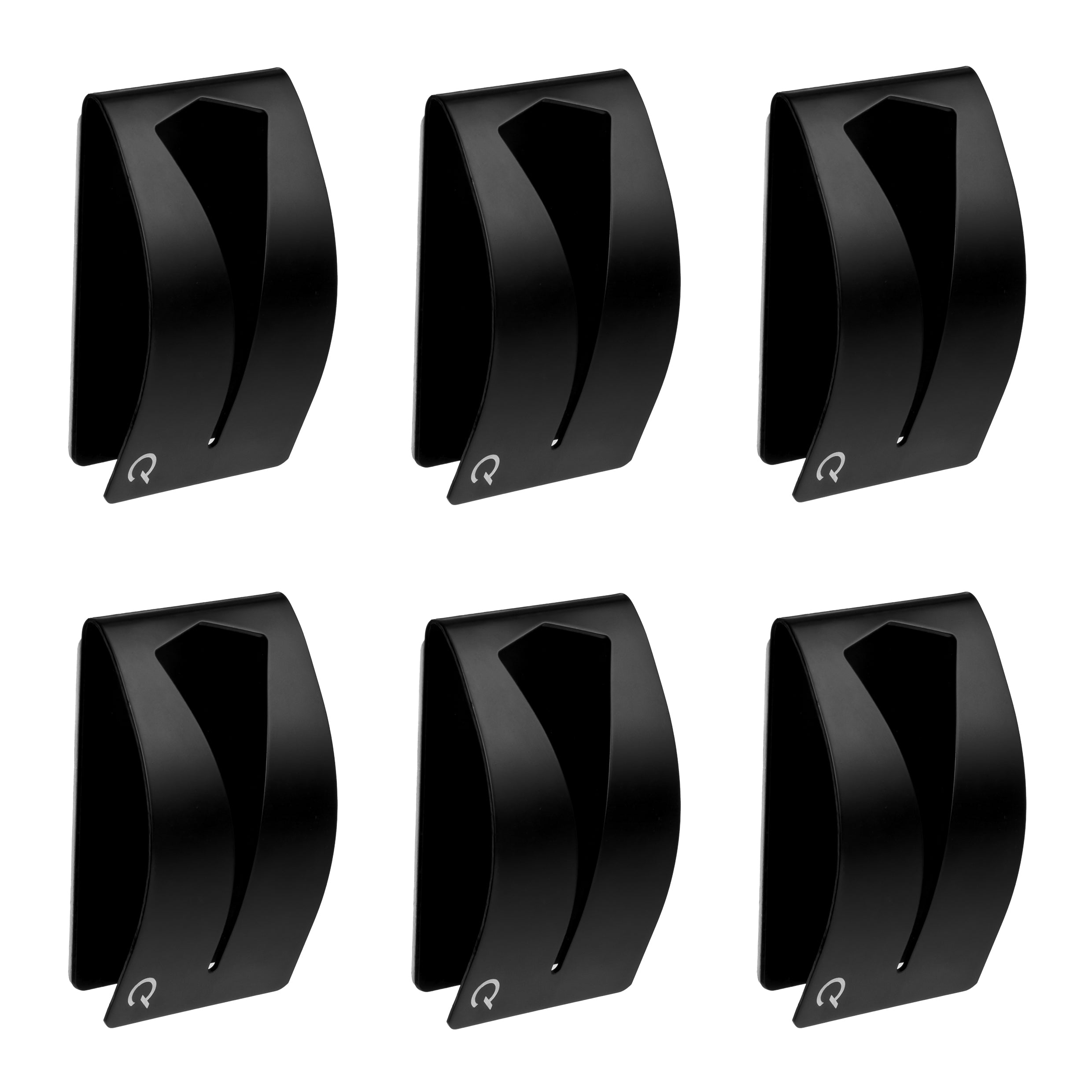 QUVIO Handdoekenhouder zelfklevend RVS - Zwart - set van 6