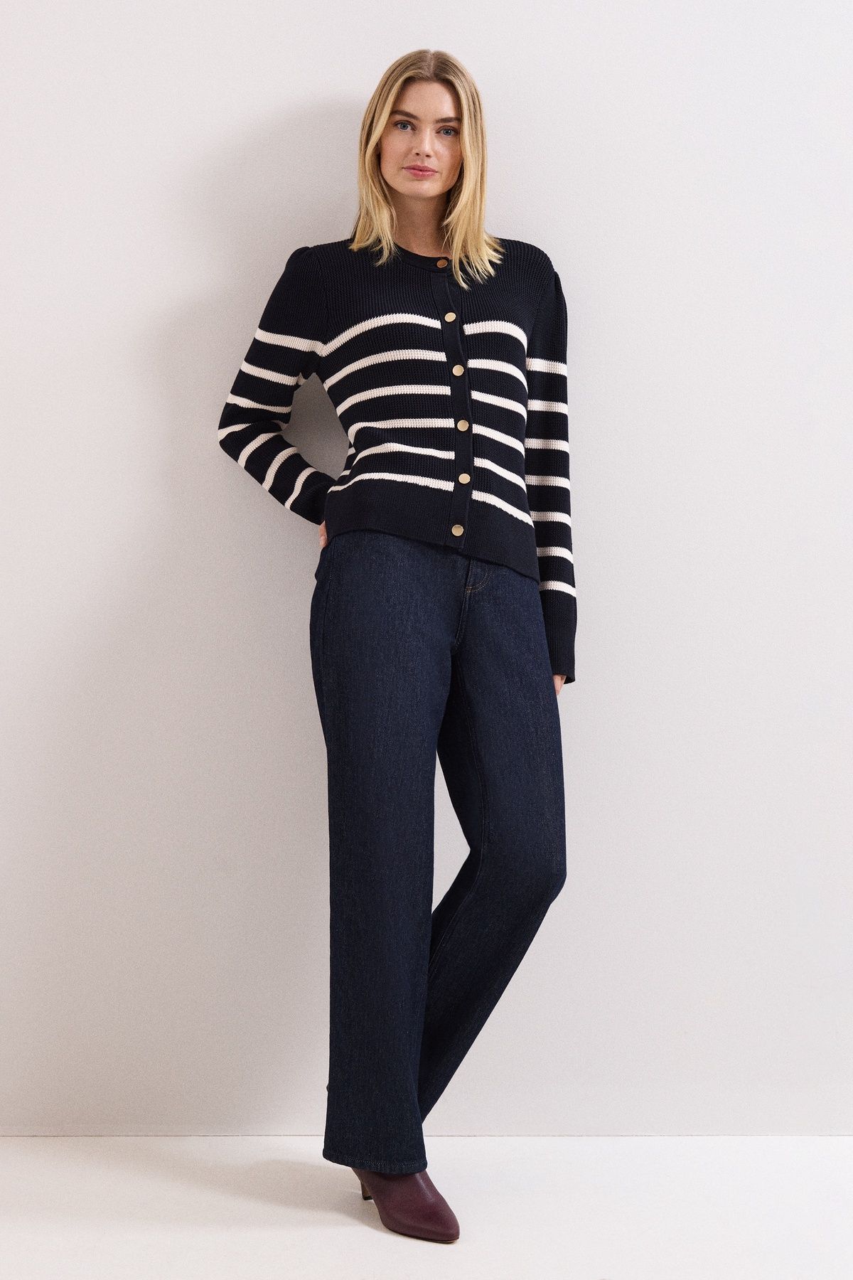 Phase Eight Grace Button-Front Round Neck Cardigan