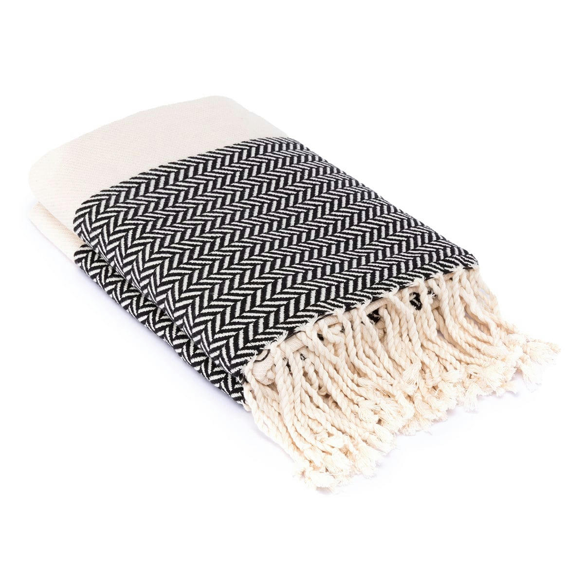 LIV - Plaid coton  160x250 noir