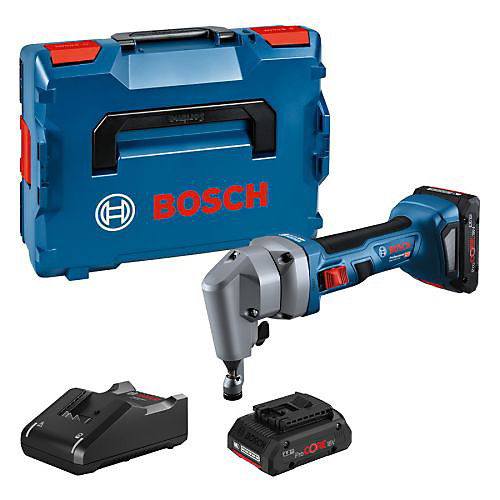 Grignoteuse 18V GNA 18V-16 E   2 batteries Procore 4 Ah   Chargeur en coffret L-BOXX - BOSCH - 0601529601