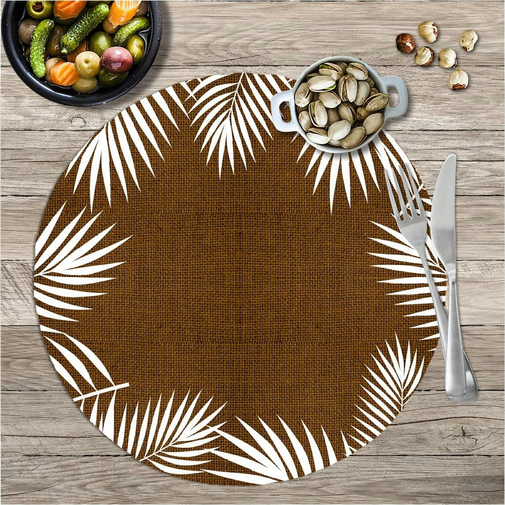 - Set de table rond tropical marron D38cm
