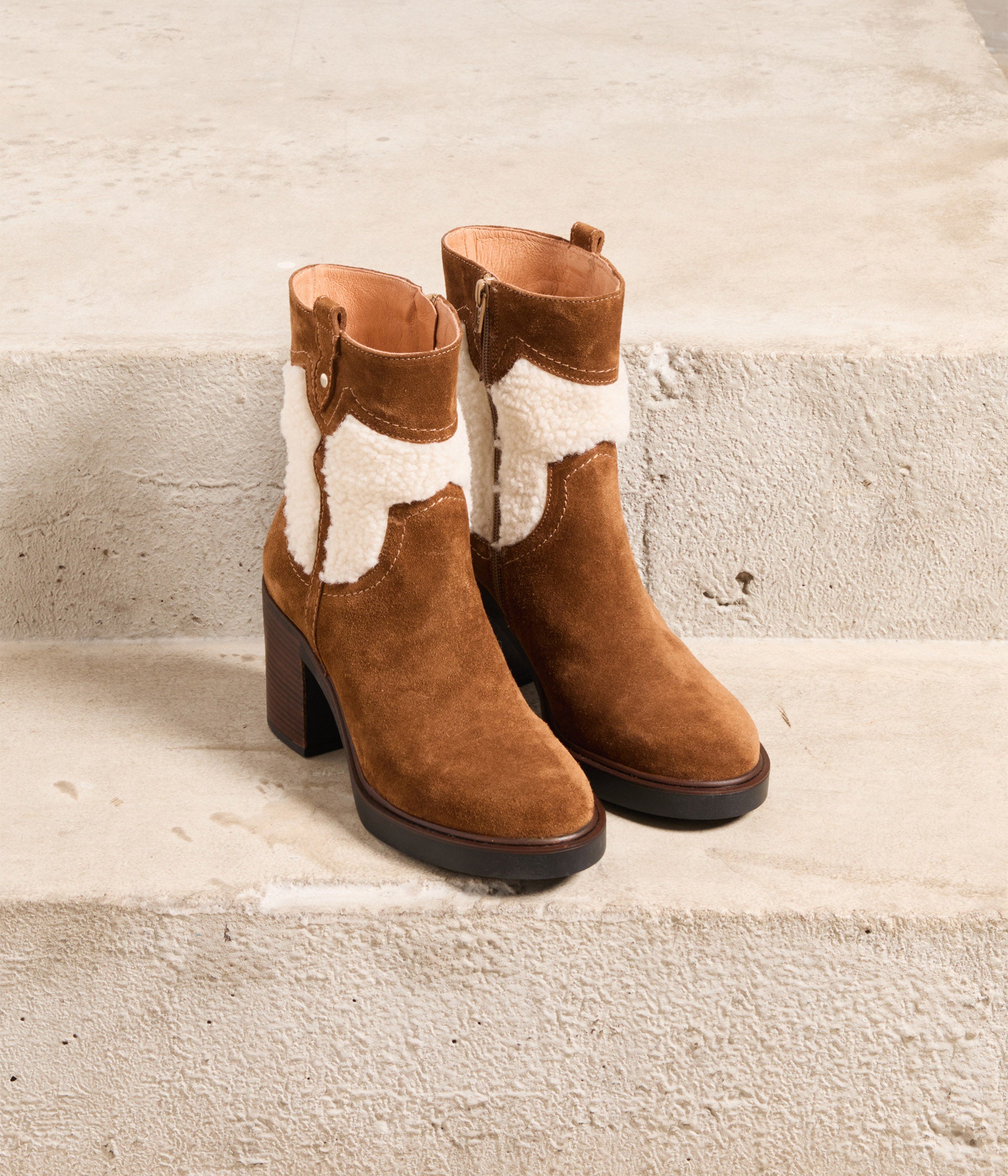 Boots camel bi-matière Calamity