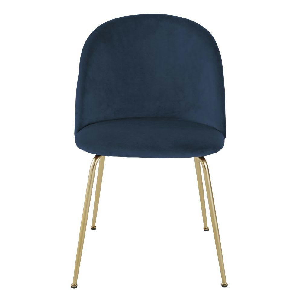Ginette - Chaise en velours bleu foncé