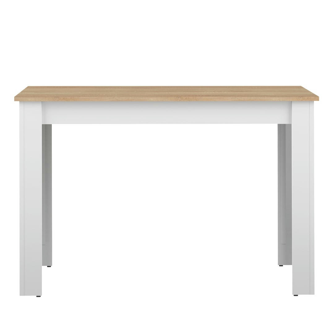 NICE - Table effet bois blanc et chêne naturel