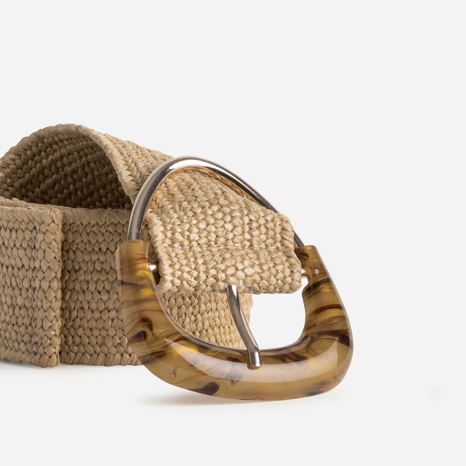 Ceinture beige tressée