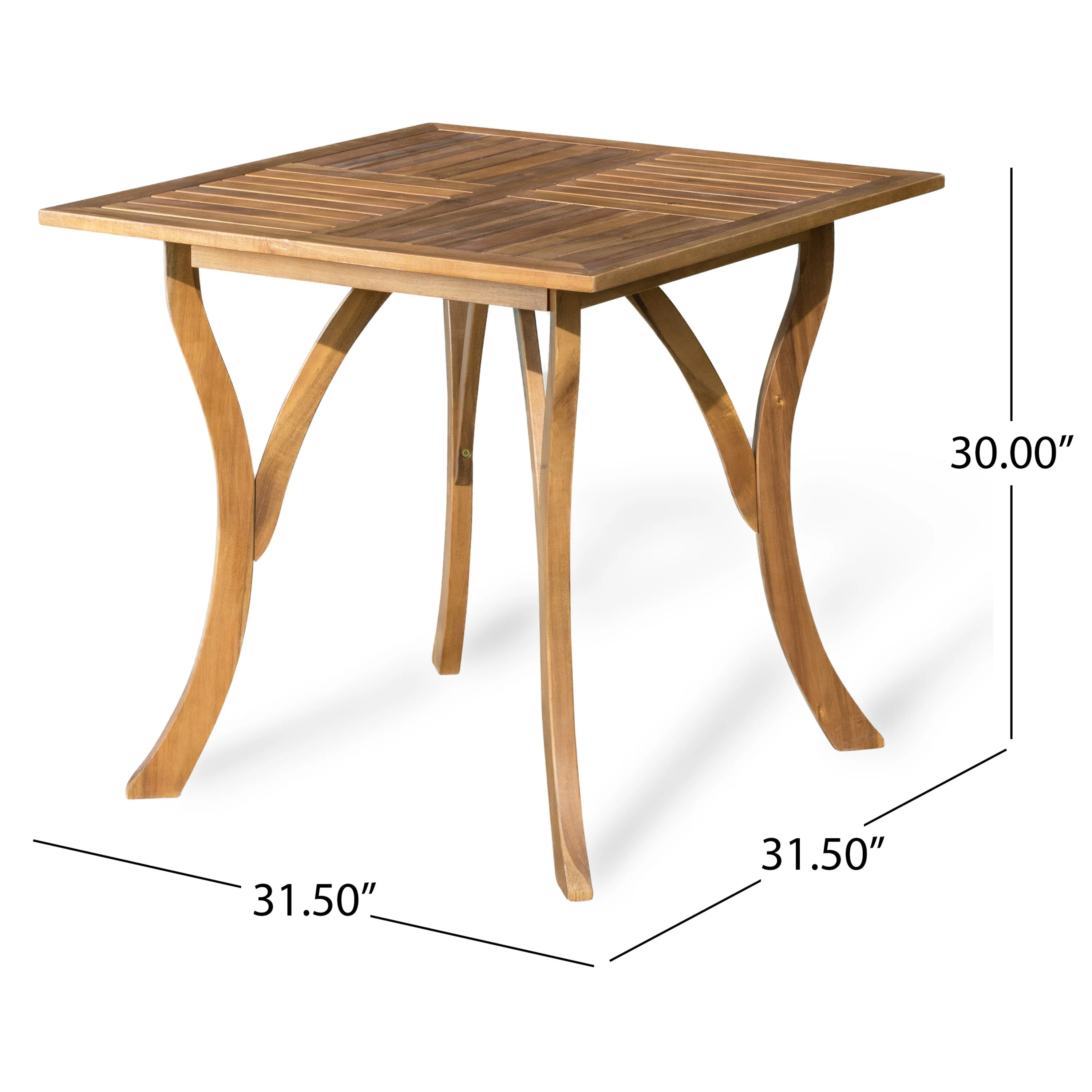 Outdoor Acacia Wood Square Dining Table
