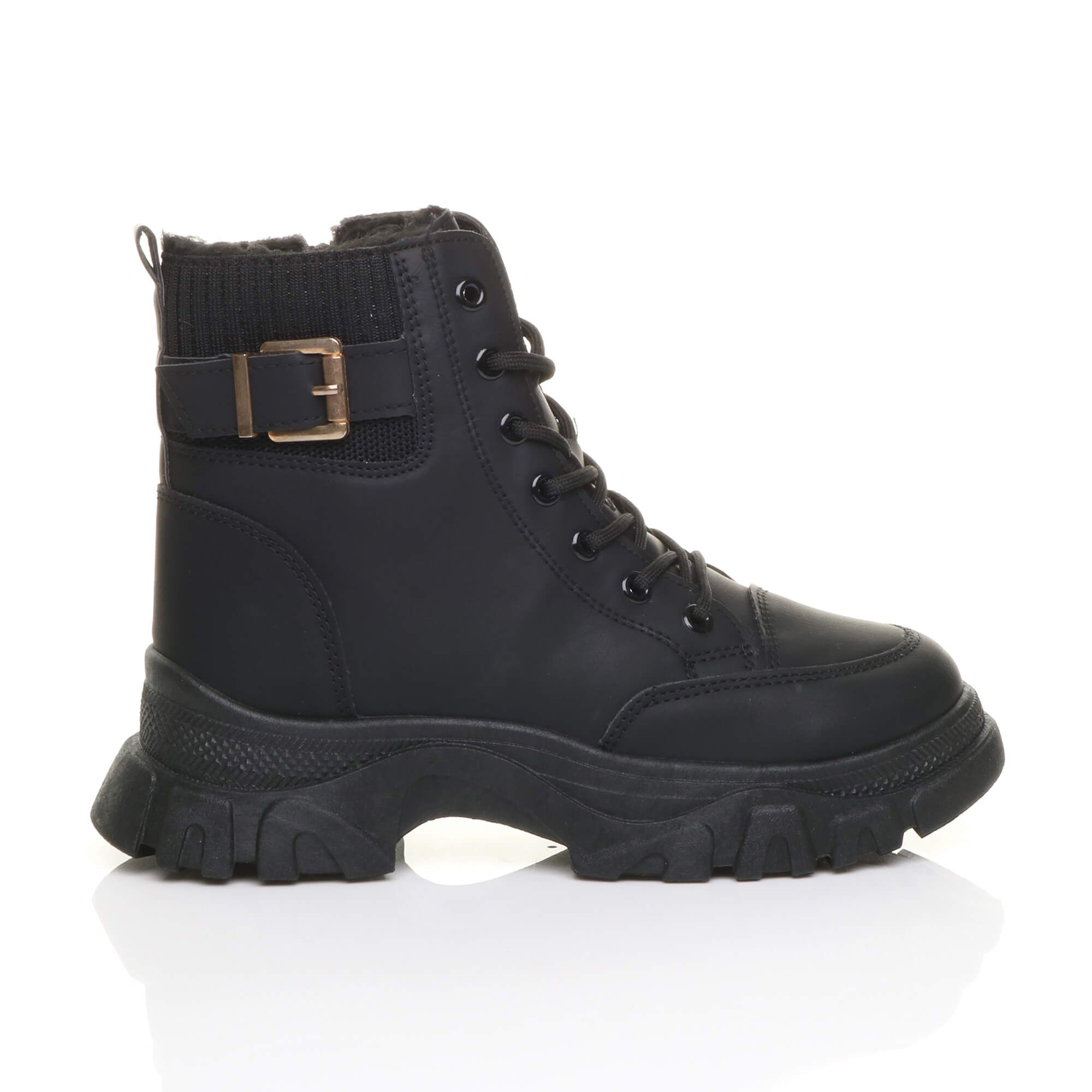 AJVANI Low Heel Chunky Flatform Ankle Boots