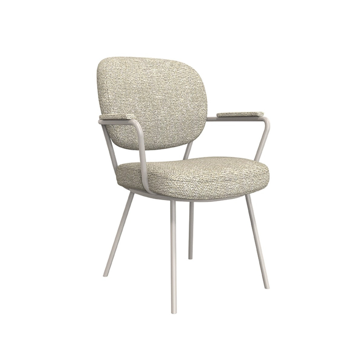 LABEL51 Eetkamerstoel Lausanne - Naturel/Taupe Bouclé