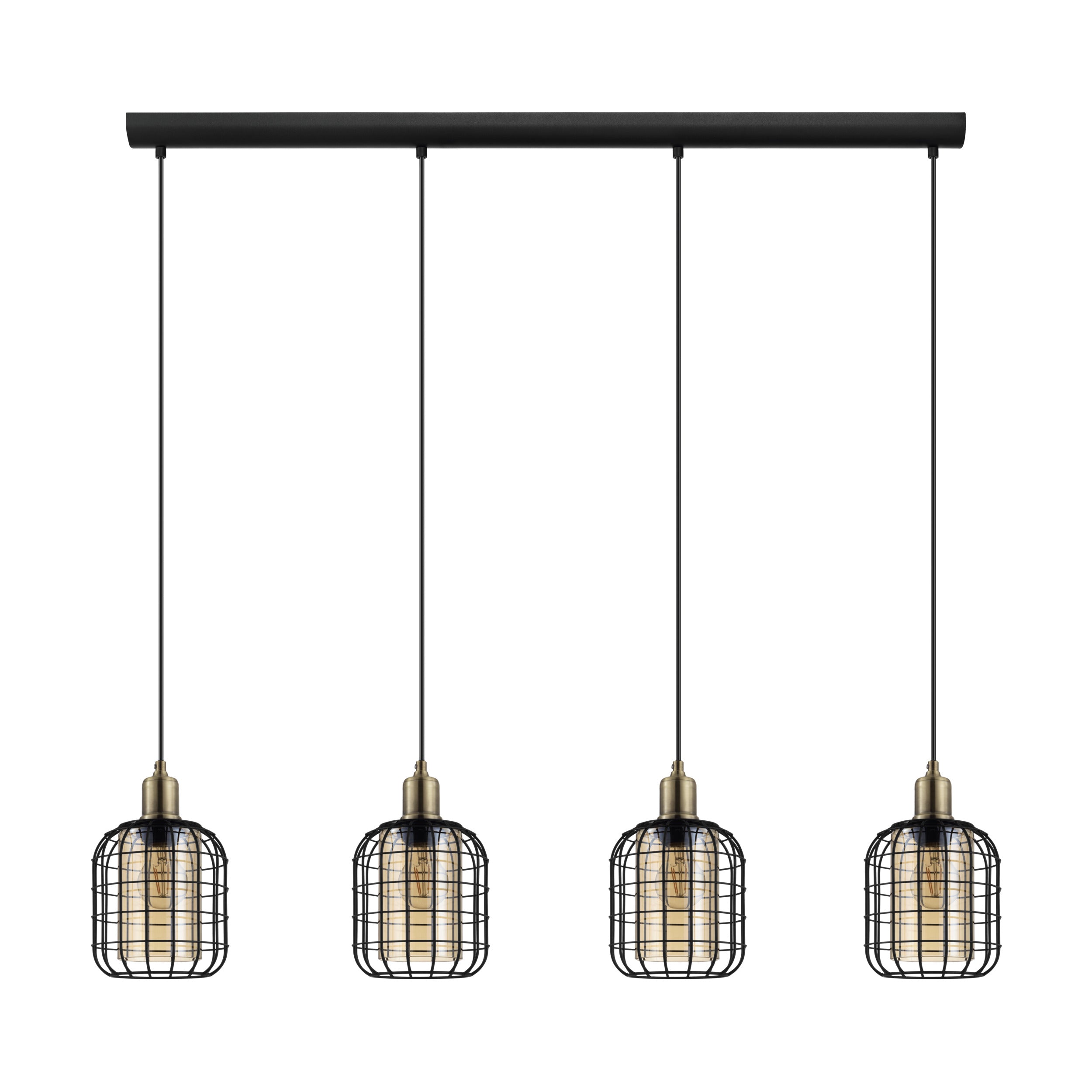 EGLO hanglamp Chisle - e27 - 130 cm - glas - zwart/amber