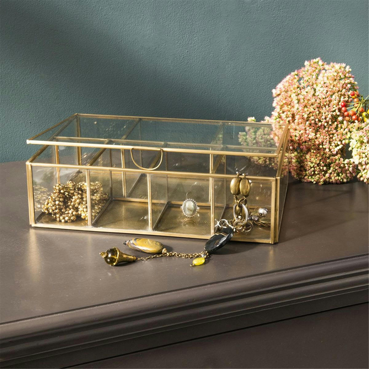 MIRA - Boîte à bijoux en verre et métal