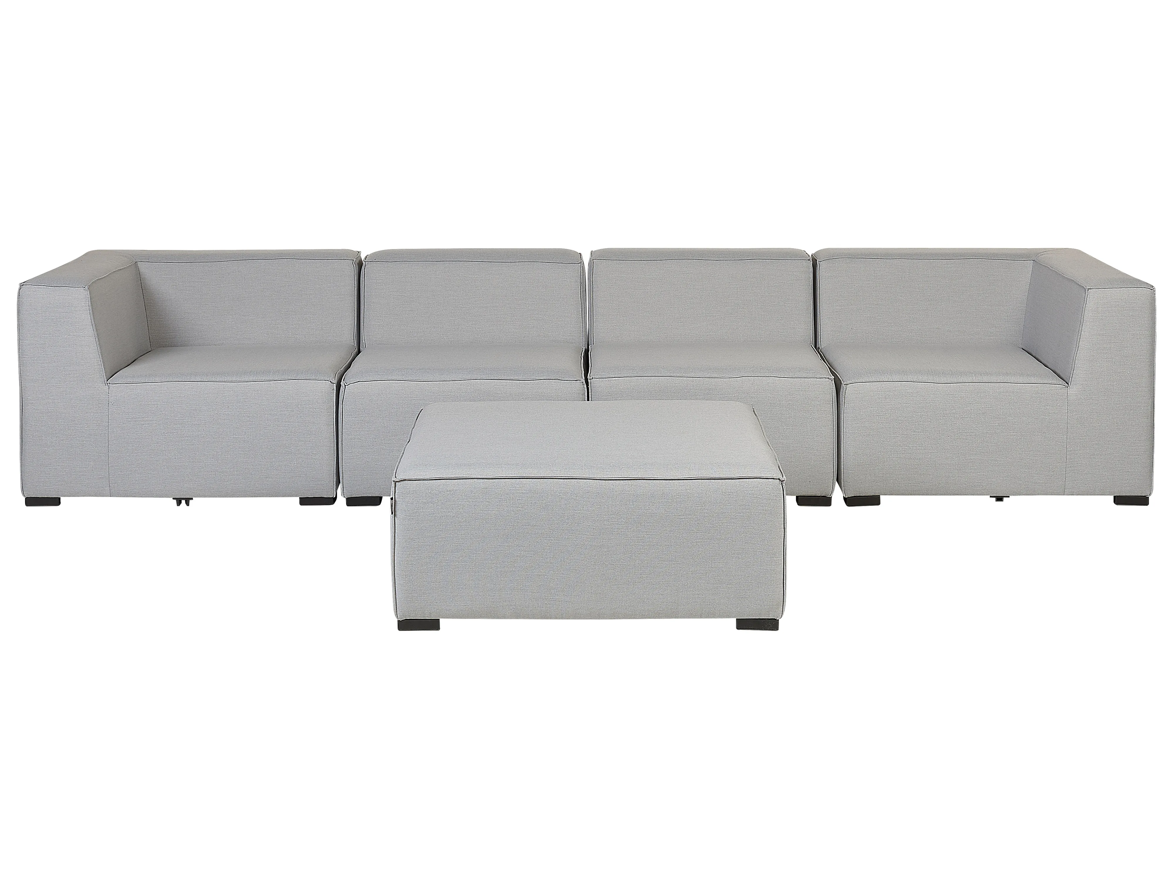 Garden Sofa with Ottoman 4 Seater AREZZO Modular Light Grey