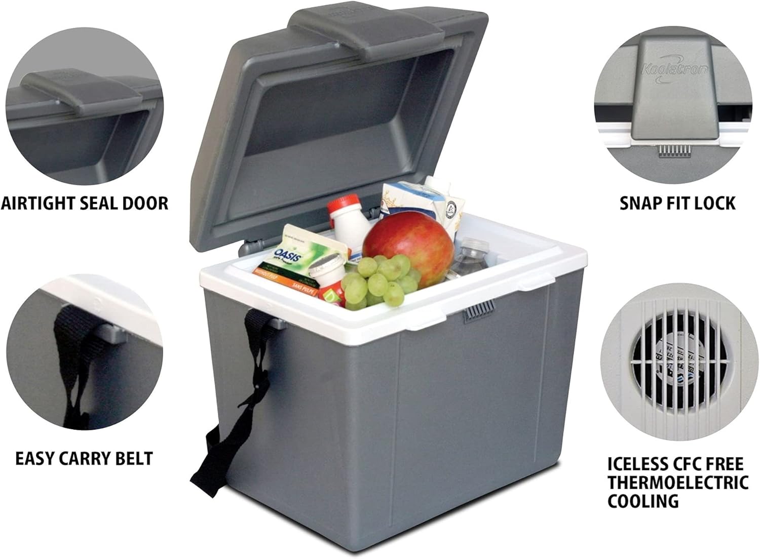 Koolatron 12V Iceless Cooler & Warmer – Portable 9.8 qt Electric Cooler/Nevera Portátil Eléctrica for Car Truck Camper Boat Hard Sided Mini Fridge for Camping Picnic Travel Lunch Food Drink Office