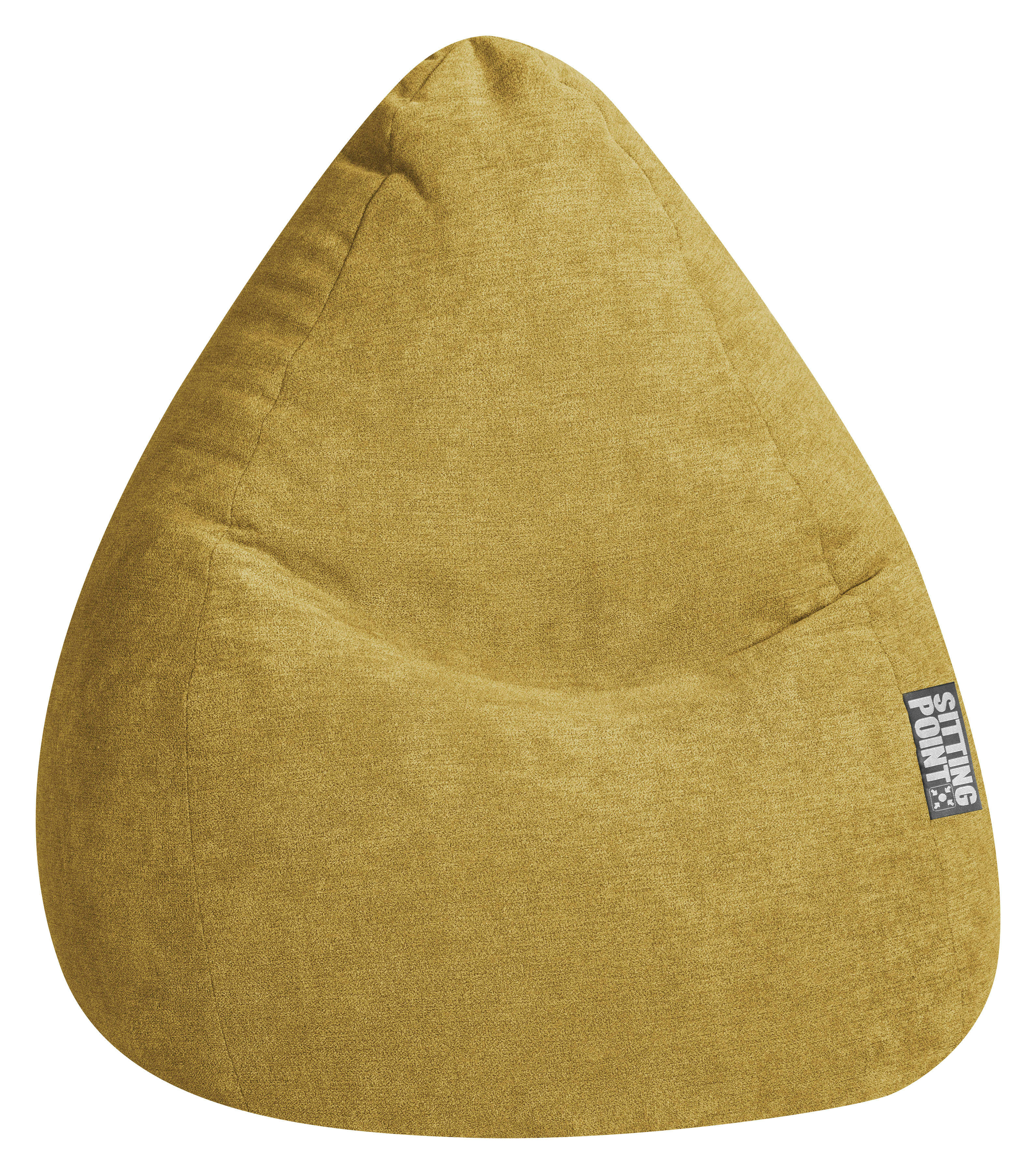 SITTING POINT - Pouf poire XXL d'intérieur velours ras moutarde  80x130