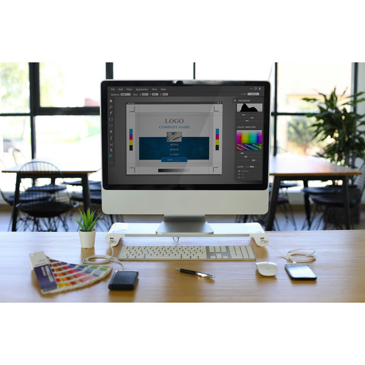 - Rehausseur ordinateur en aluminium gris