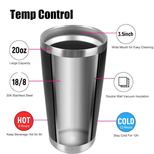 NNEOBA Insulated Thermal Mug with Stainless Steel Lid