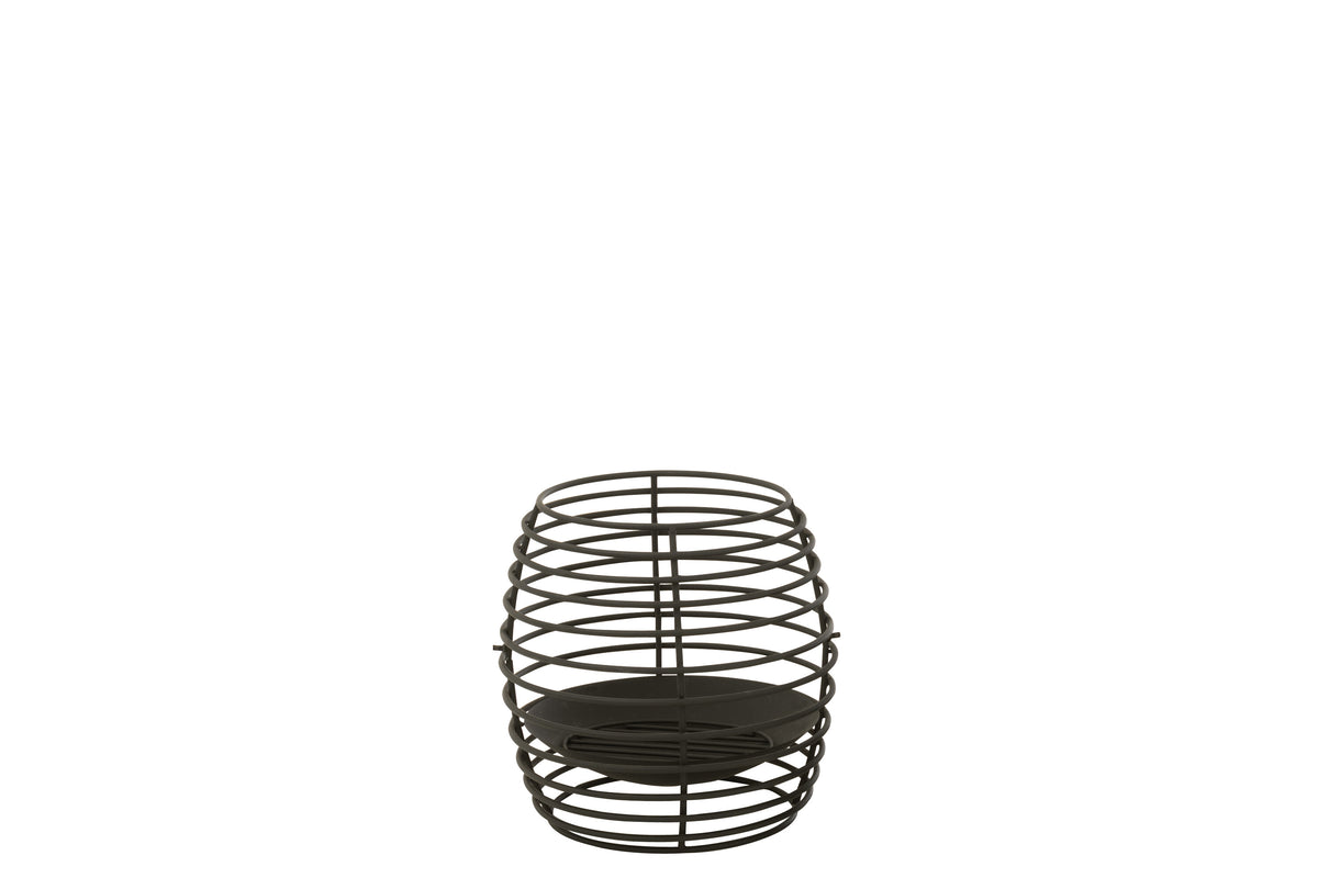 J-Line vuurschaal Rond Rinds - ijzer - zwart - small