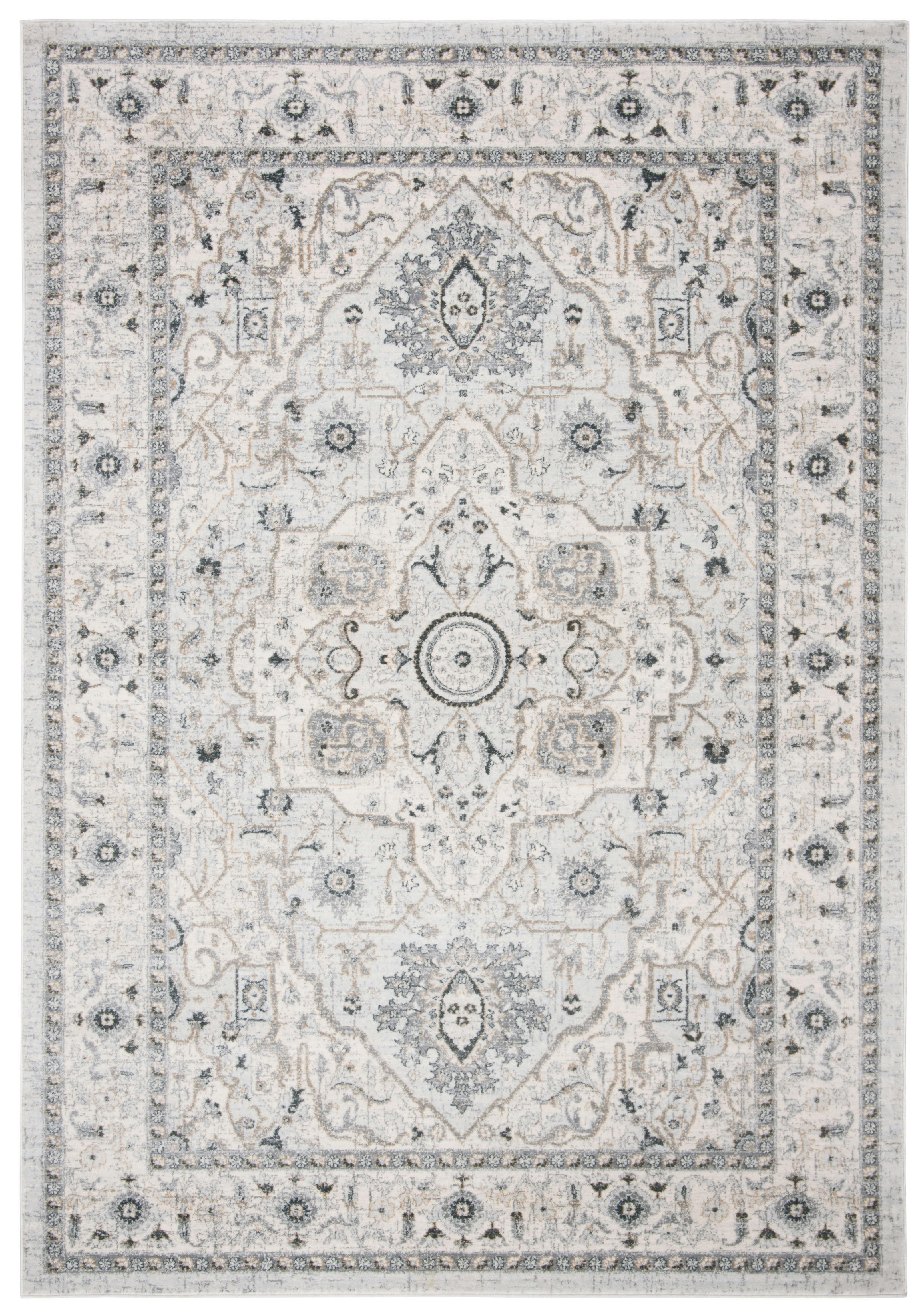 ISABELLA - Tapis de salon interieur en gris clair & gris, 122 x 183 cm