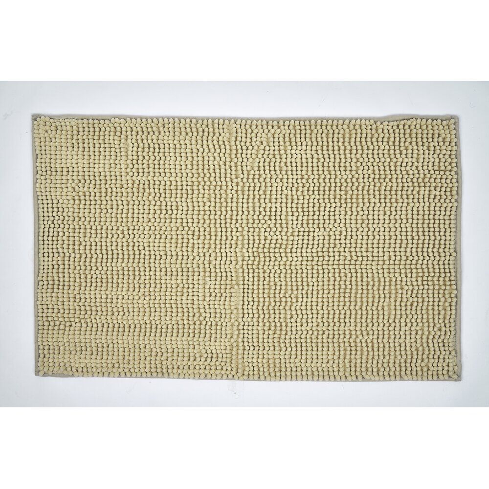 Tapis de salle de bain chenille beige 80x50cm