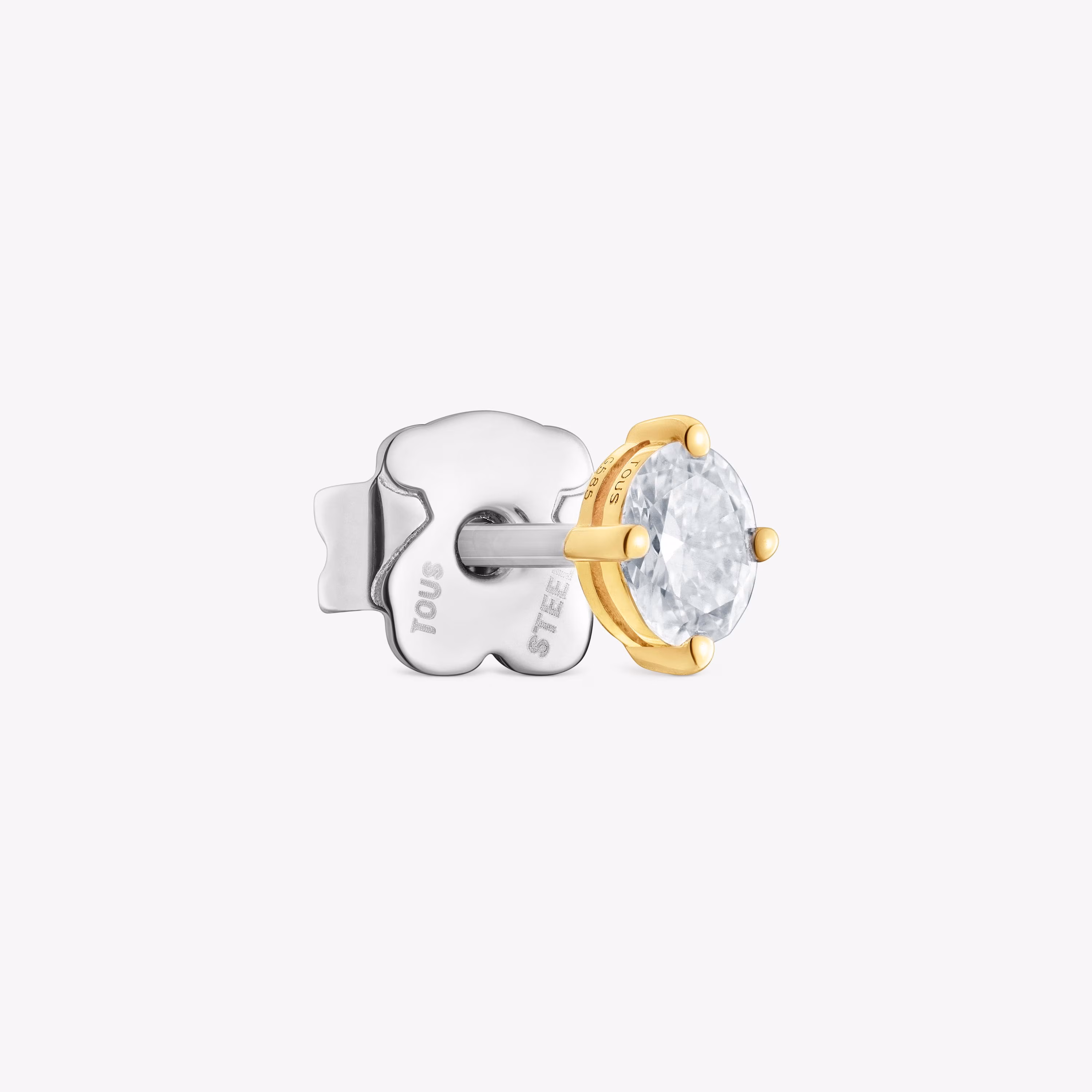 Pendiente individual de oro 14 kt y diamante creado en laboratorio 0,15 ct Shine LGD