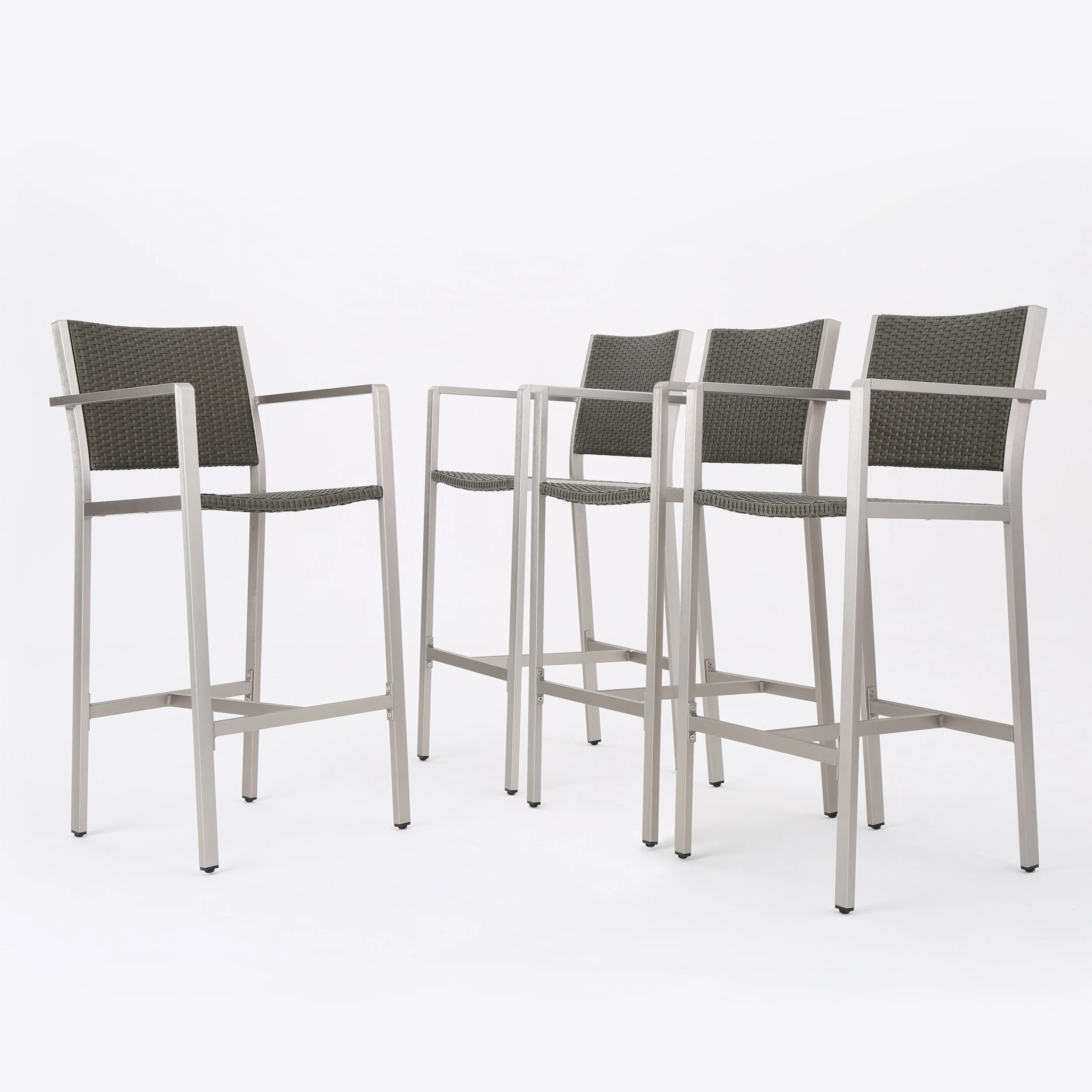 Cape Coral Outdoor Aluminum 30 Inch Barstools (Set of 4) by Christopher Knight Home