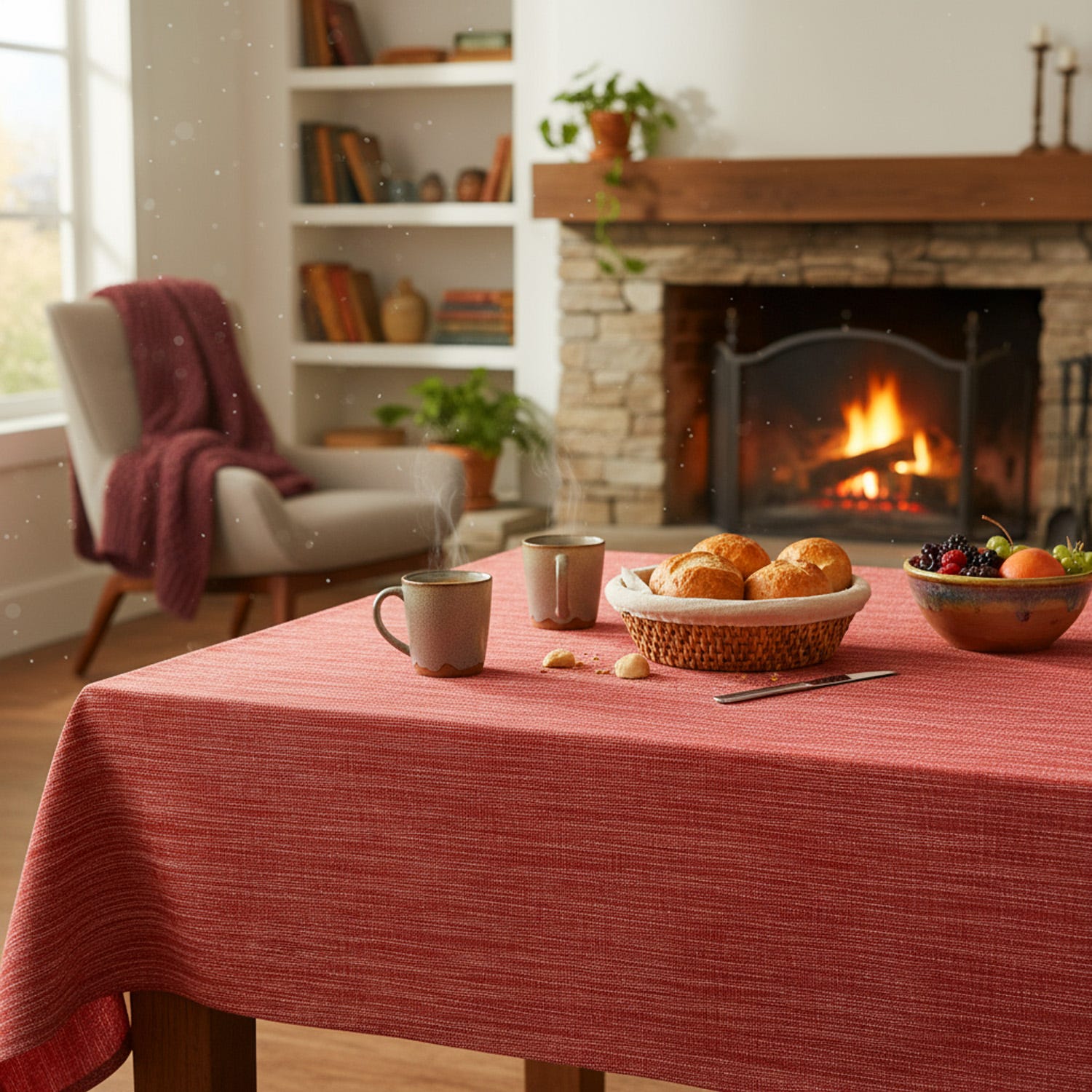 Tovaglia da esterno Rattan rosso