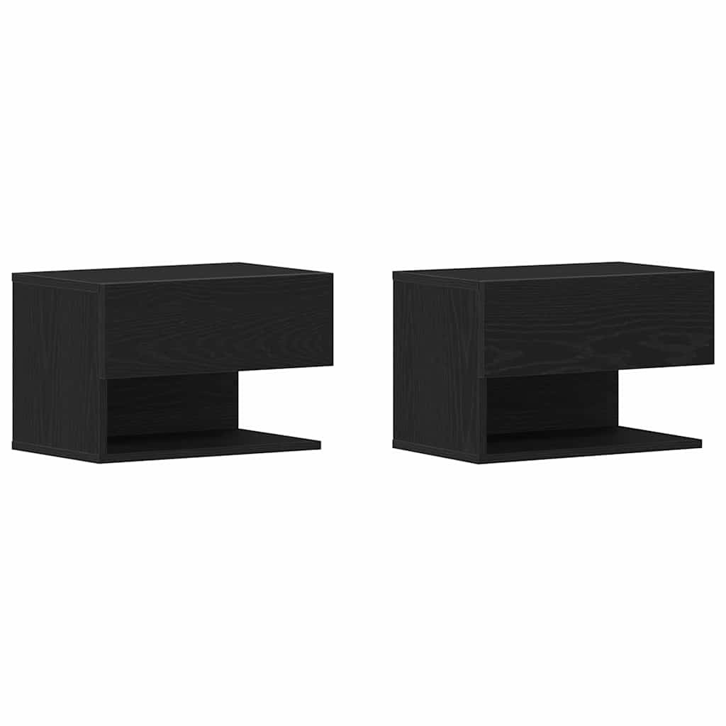 2x Szafka Nocna Czarna Komoda Stolik Półka Nocna Do Sypialni 46 x 29.5 x 30